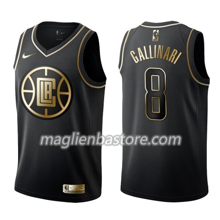 Maglia NBA Los Angeles Clippers Danilo Gallinari 8 Nike Nero Golden Edition Swingman - Uomo